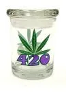 Silver Pop Top Jar Glass Medical Jar Herb Stash Container