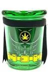Silver Pop Top Jar Glass Medical Jar Herb Stash Container