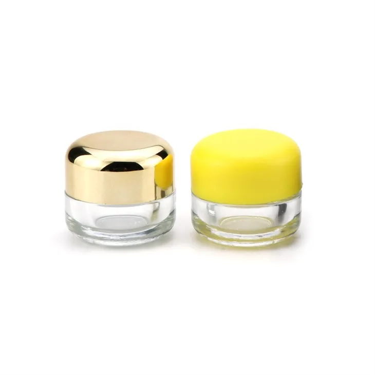 5ml Light Green Concentrate Glass Jar With CR Gold Lid