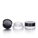 3ml 5ml Clear Glass Jar With Black Child Resistant Cap