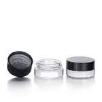 3ml 5ml Clear Glass Jar With Black Child Resistant Cap