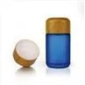 Matte Black Child Resistant Glass Jar With Wood Airtight Lid