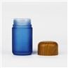 Matte Black Child Resistant Glass Jar With Wood Airtight Lid