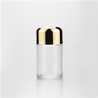 Mini 5 Ml Gold Childproof Lid Clear Glass Jar