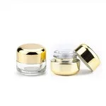 Small Child Resistant Shiny Gold Glass Jars