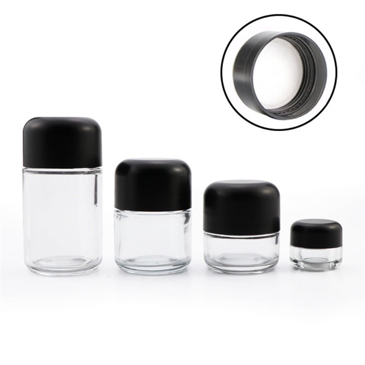 Smell Proof 5g 1.7 Oz 70g 110g 3oz 220g Cbd Oil Jars Empty Transparent Medical Weed Stash Container With Childproof Cap