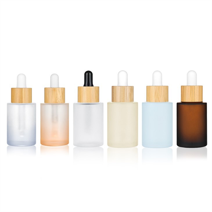 Botol Penetes Kaca Bulat Berwarna 1 Oz Dengan Tutup Bambu