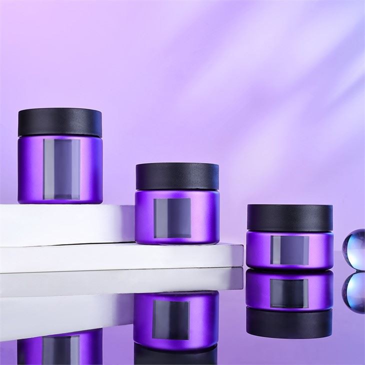 1oz 2oz 3oz 4oz Purple Glass Child Resistant Jar