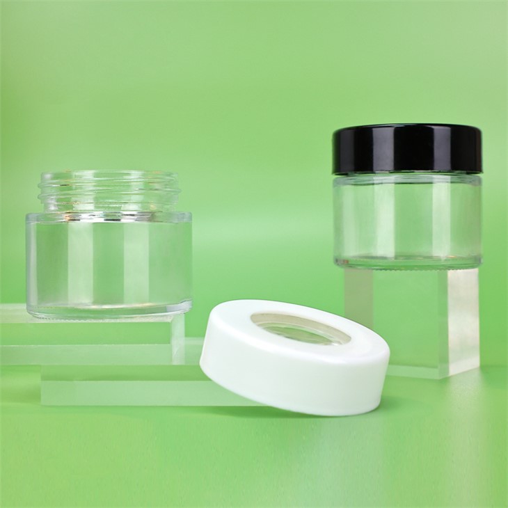 2oz διαφανές γυάλινο βάζο αποθήκευσης ασφαλείας για παιδιά