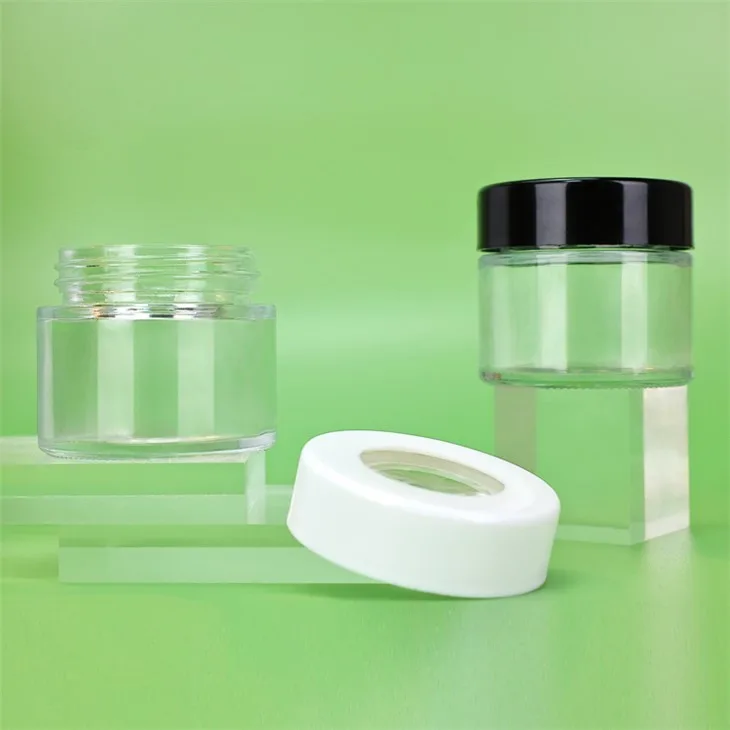 2oz Clear Glass Child Resistant Storage Jar