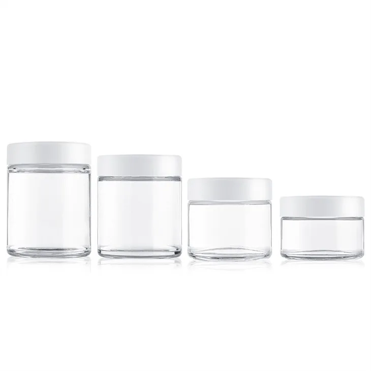 3 Oz Clear Child Resistant Lid Glass Jars