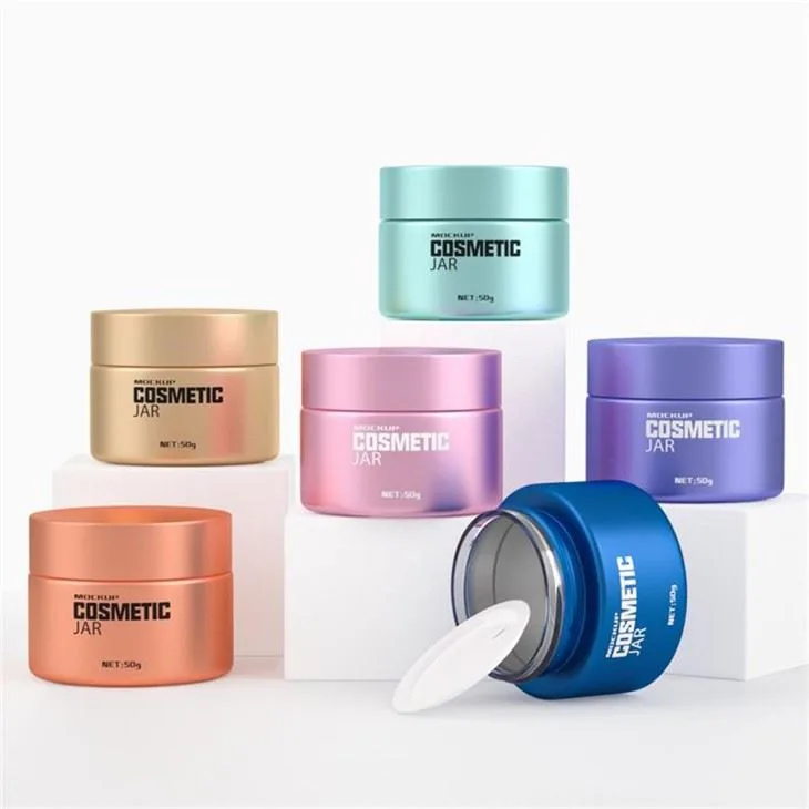30g 50g Plating Colored Glass Cosmetic Jar
