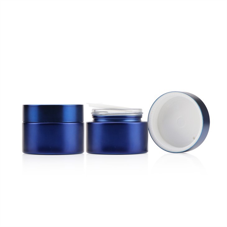 50g Glass Skincare Jars Blue Eye Cream Bottle Container