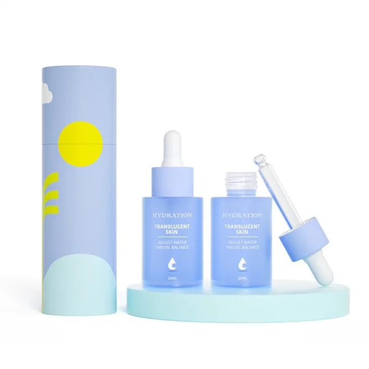 30ml Blue Glass Dropper Bottles With Paper Tube