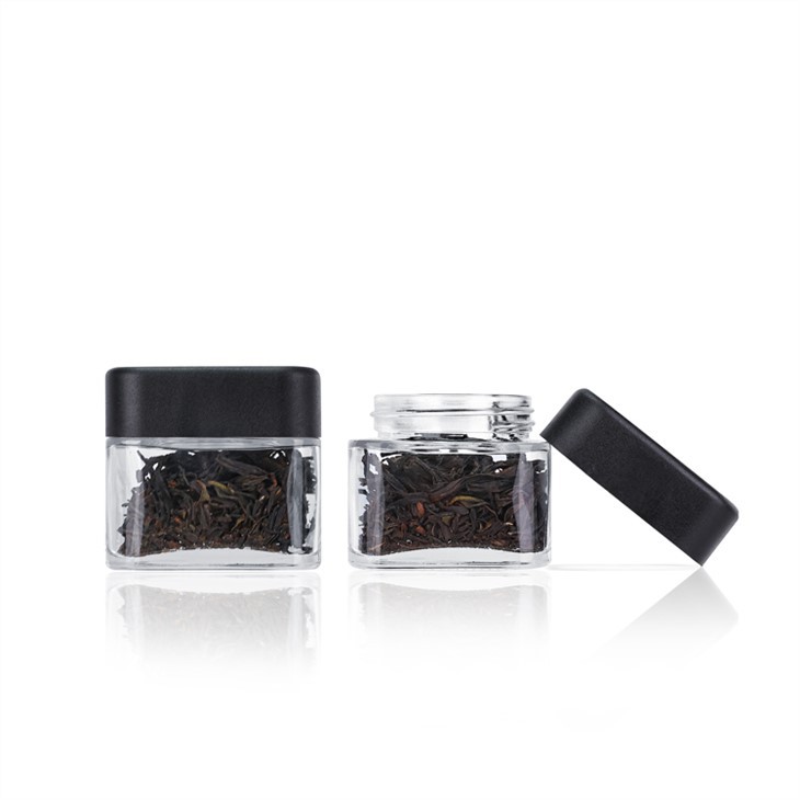 3oz Square Clear Child Resistant Safe Jar
