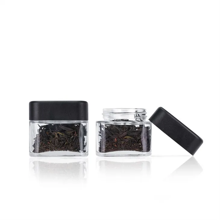 3oz Square Clear Child Resistant Safe Jar