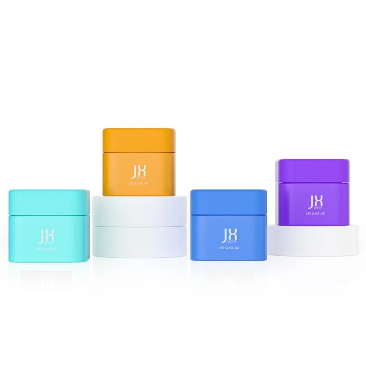 3oz Square Glass Cannabis Jar With Child Safe Lid