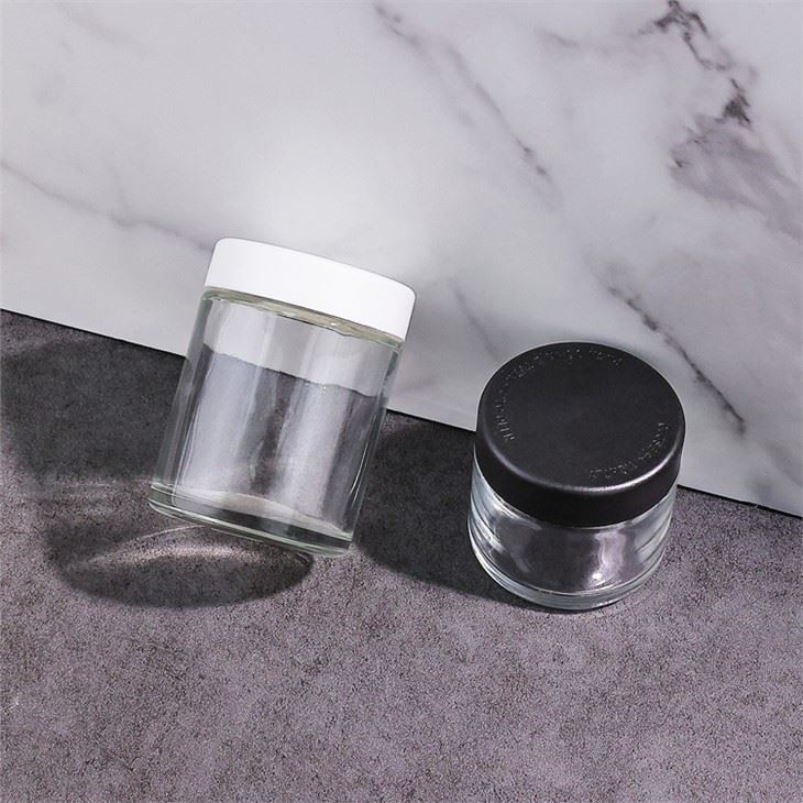 4 Oz Clear Child Resistant Lid Glass Jars