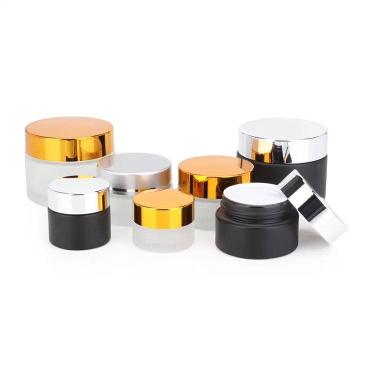5ml 10ml 15ml Small Cosmetic Glass Jar Cosmetic Cream Jar Container With Metal/Plastic Lids Frosted Glass Jar