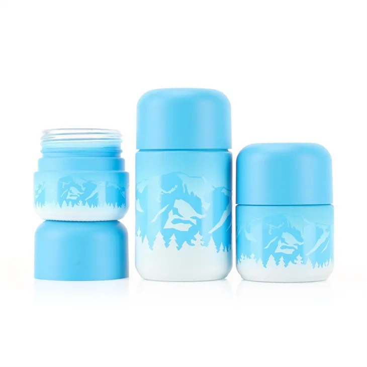 Blue Glass Child Proof Containers