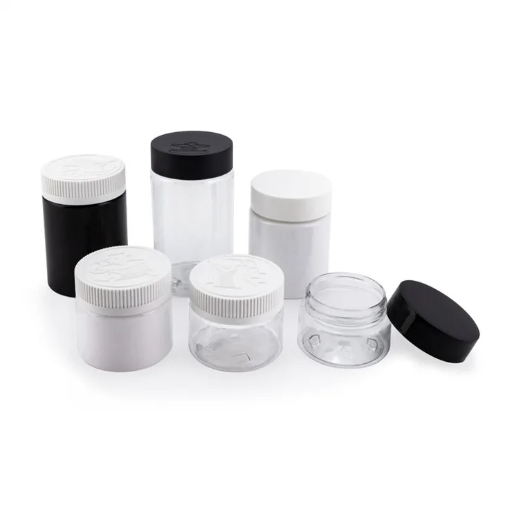 Black Plastic Medicine Bottle With Childproof Cap