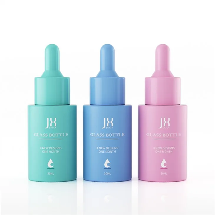 Frosted Round 1 Oz Glass Dropper Bottles
