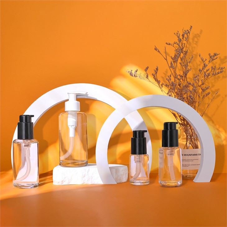 Frascos de loção vazios de vidro com bomba 30ml 50ml 100ml 200ml