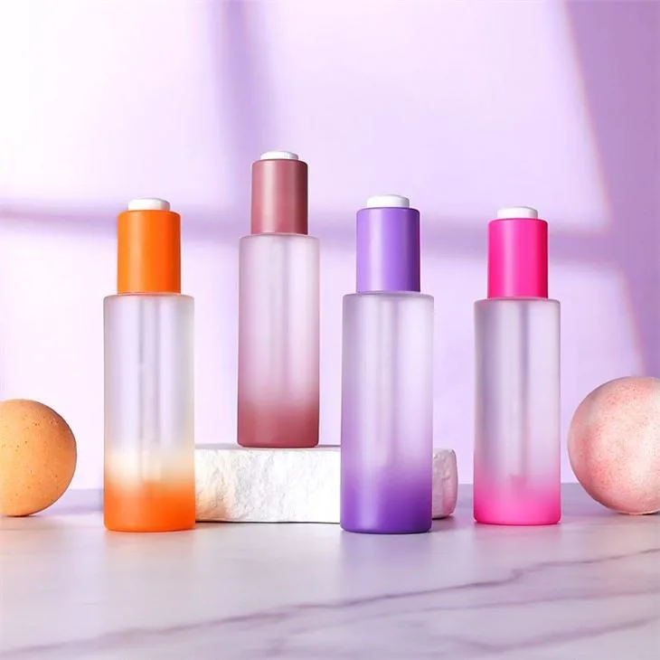 Gradient Glass One Ounce Dropper Bottles
