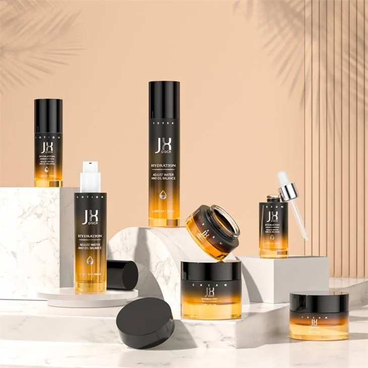 Gradient Skin Care Bottles Packaging Glass Cosmetic Cream Jars