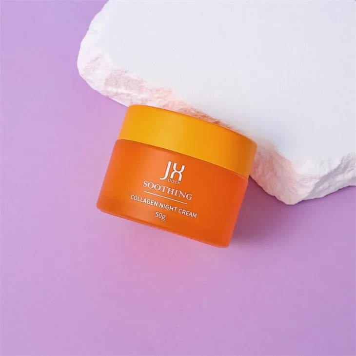 Orange Round Cosmetic Cream Glass Jar