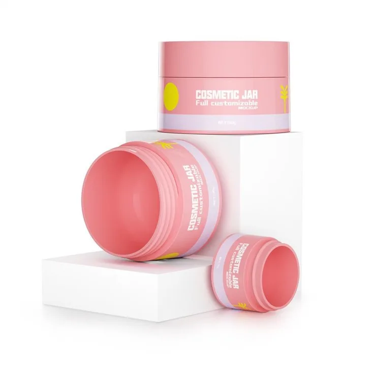 Pink Pp Plastic Biodegradable Cosmetic Jars