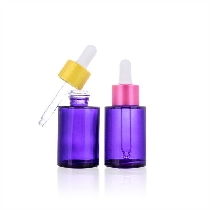 Purple Glass 1 Ounce Dropper Bottles