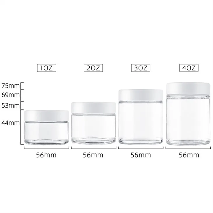 Round Glass Clear Child Resistant Jar