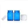 100g Square Blue Frosted Child Resistant Glass Jar
