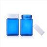 100g Square Blue Frosted Child Resistant Glass Jar