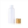100ml 150ml White Plastic Lotion Essential Oil Bottles With Bamboo Cap