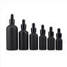 15 30 50 Ml Matte Black Oil Glass Dropper Bottle With Bamboo Dropper Cap