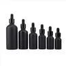15 30 50 Ml Matte Black Oil Glass Dropper Bottle With Bamboo Dropper Cap
