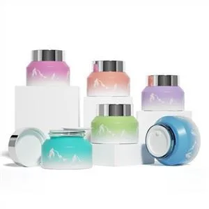 15g 30g 50g 100g Colored Inclined Shoulder Glass Cosmetic Jars