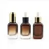15ml 20ml 40ml Thick Bottom Square Serum Cosmetic Glass Dropper Bottle