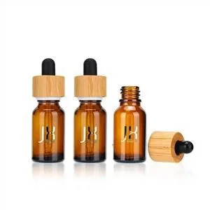 20ml Bamboo Lid Amber Dropper Bottles