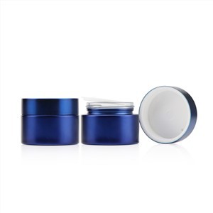 Frascos de vidrio para el cuidado de la piel de 50 g Contenedor de botella de crema de ojos azul