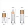 30ml Clear Essential Oil Dropper Bottles With Wooden Cap Buy Press Flat Shoulder Tincture Bottles