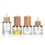 Glass Bottle With Bamboo 1 Oz Clear Dropper Bottles