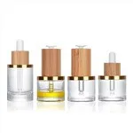 Glass Bottle With Bamboo 1 Oz Clear Dropper Bottles