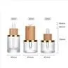 30ml Flat Shoulder Glass Bottle With Bamboo Pipette 1 Oz Clear Glass Dropper Bottles Suppliers