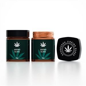 40g60g80g100g Square Black Child Resistant Glass Jar
