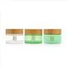 50ml Green Cosmetic Glass Cream Jar With Bamboo Lid
