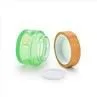 50ml Green Cosmetic Glass Cream Jar With Bamboo Lid