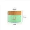 50ml Green Cosmetic Glass Cream Jar With Bamboo Lid